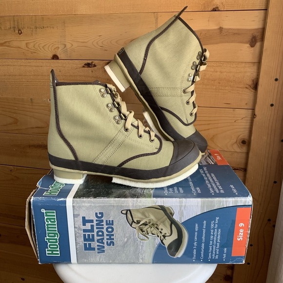 Hodgman Wading Shoes Felt Soles Fly Fishing Size 9 Unused With Open Box‎